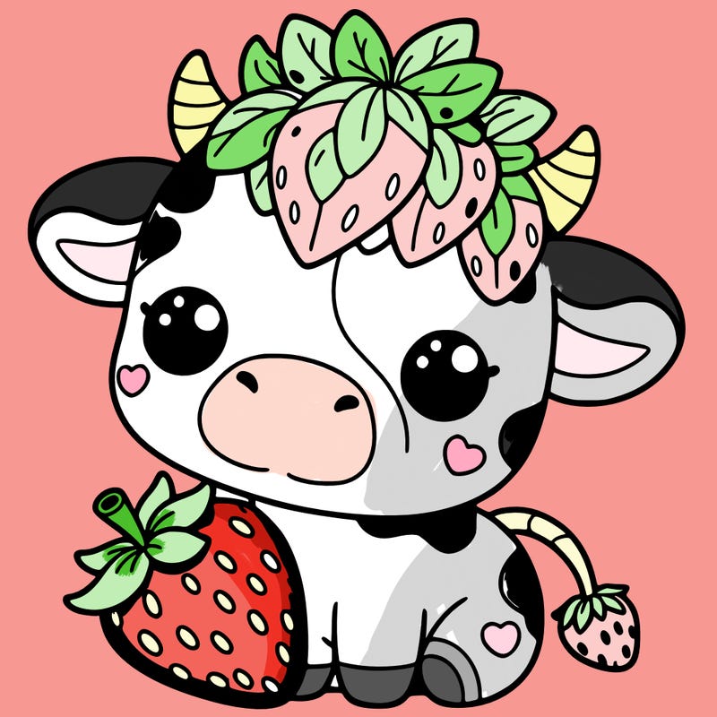 cute strawberry cow