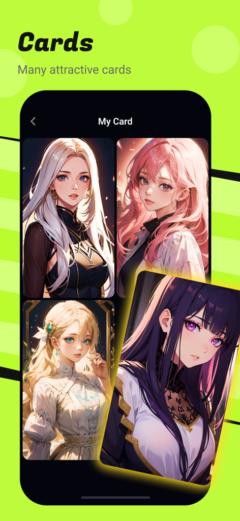 Crazy - Role Playing Companion - A gallery of diverse anime style character cards in the Crazy Role Playing Companion app.