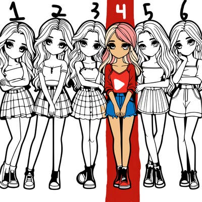 a group of girls realistic