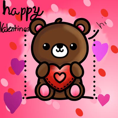 cute bear with heart
