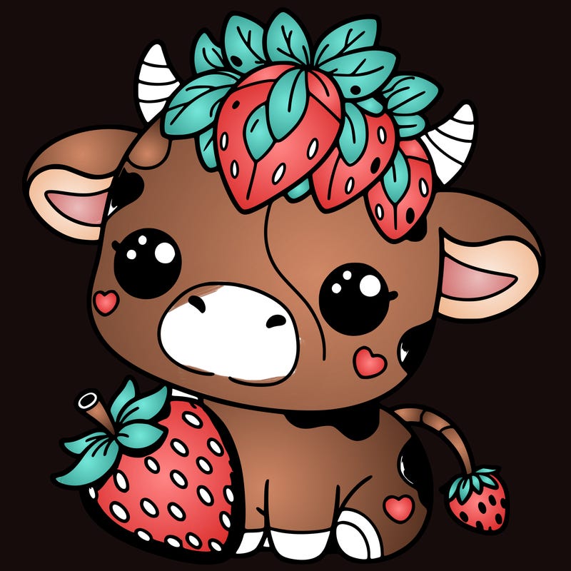 cute strawberry cow