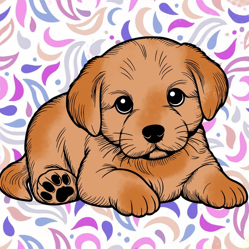 a cute realistic puppy