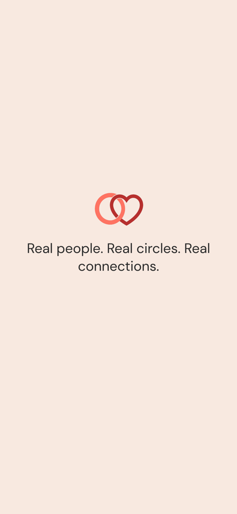 Circlez Dating app logo showing a linked circle and heart with the slogan Real people Real circles Real connections
