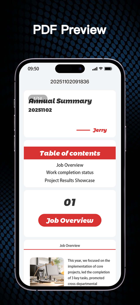Zip, RAR, 7z File Extractor - 年次概要レポートのPDFプレビューを表示するExZipアプリ