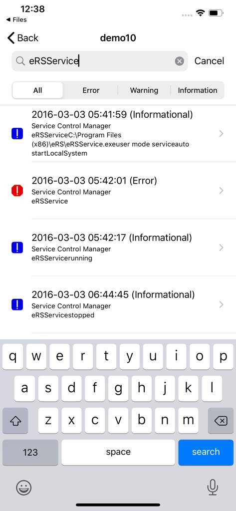 EVTX Viewer - Searching and filtering Windows event logs within the EVTX Viewer app