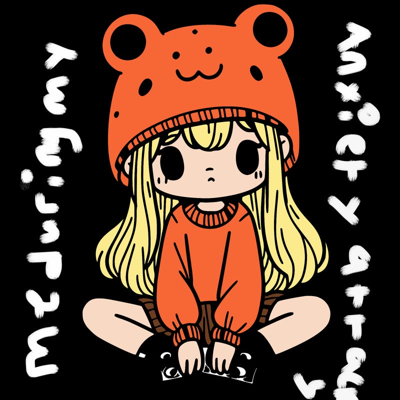 a girl wearing a frog hat and some frog socks