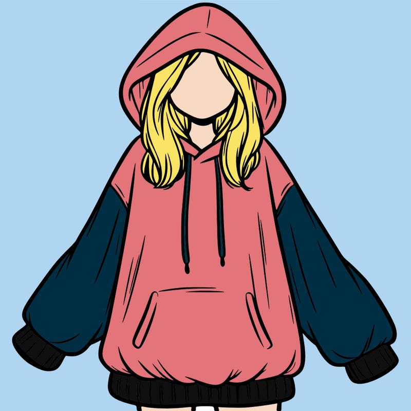 girl in oversized hoodie