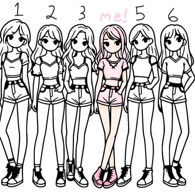 a group of girls wearing crop tops and shorts