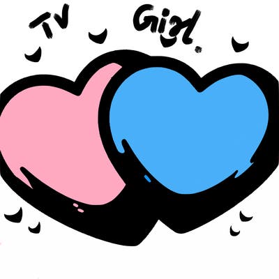 heart pink and blue
