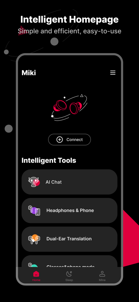 SayMi app intelligent homepage interface featuring AI tools and translation options