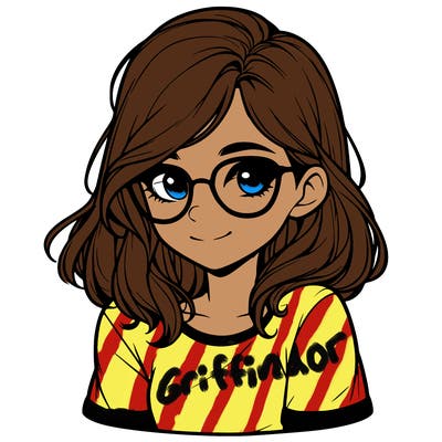 realistic girl with glasses