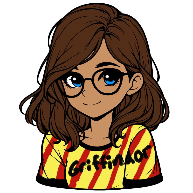 realistic girl with glasses