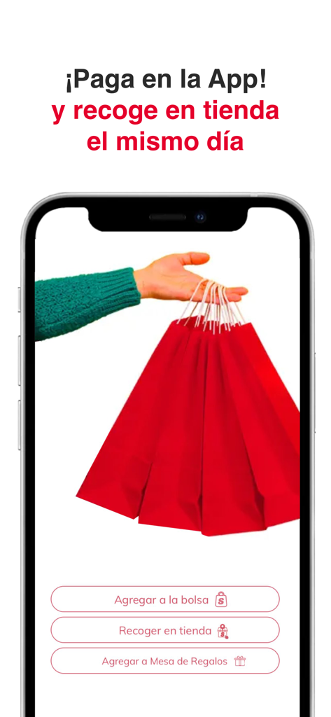 Sears Mexico app screen showing options to pay online and pick up in store same day