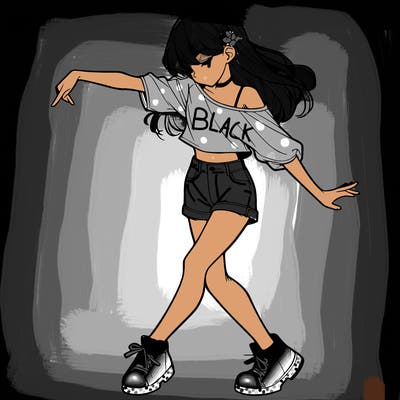 realistic girl danceing