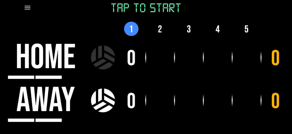 BT Volleyball Scoreboard - Professional digital volleyball scoreboard interface showing home and away team scores.