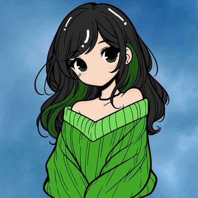 shy pretty girl wearing a sweater that is falling off one shoulder portrait