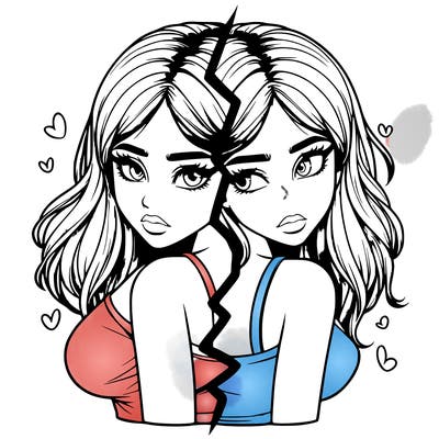 realistic girl split