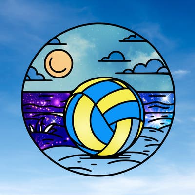 volleyball on a beach