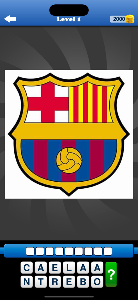 Whats the Badge? Football Quiz - Gameplay of Whats the Badge Football Quiz featuring the FC Barcelona logo
