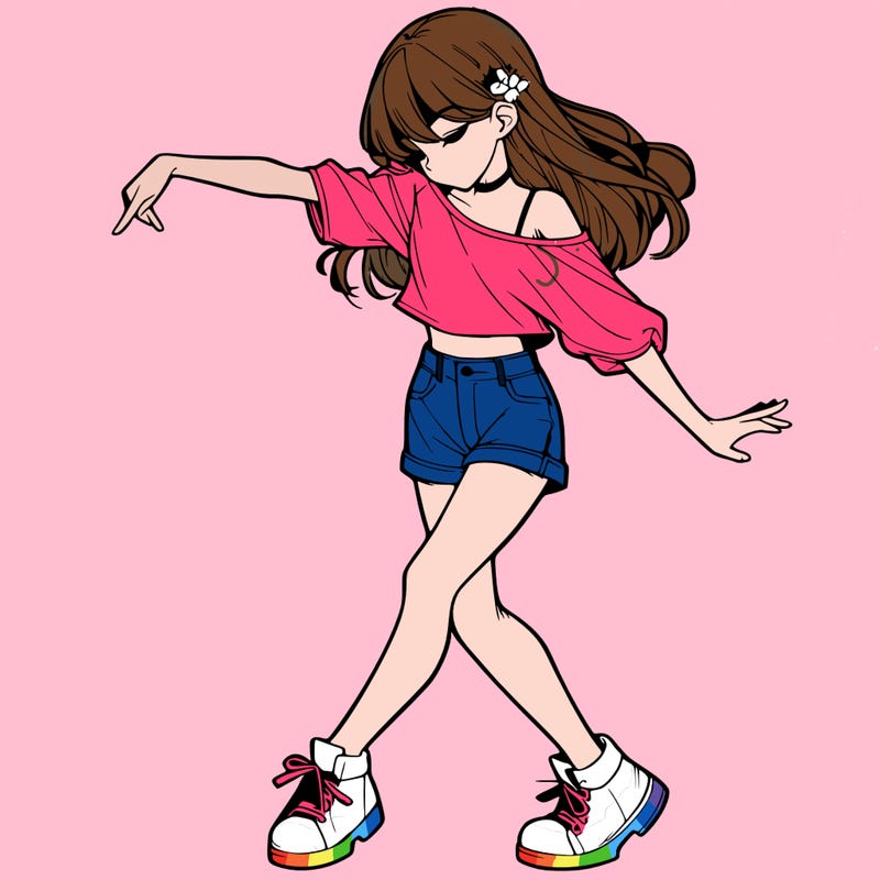 realistic girl danceing