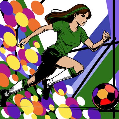 realistic woman playing soccer