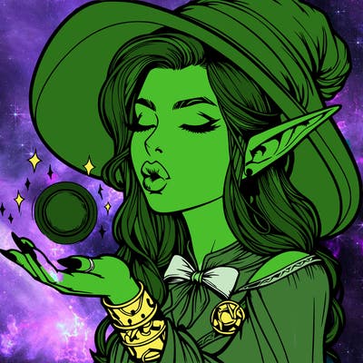 realistic elf casting a spell with lips