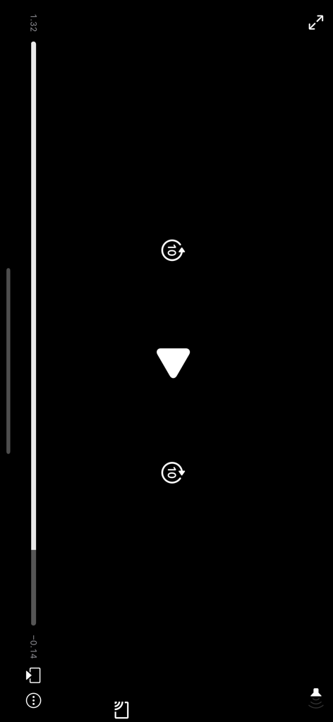 Kotikino - Kotikino app video player interface with playback controls on a black screen
