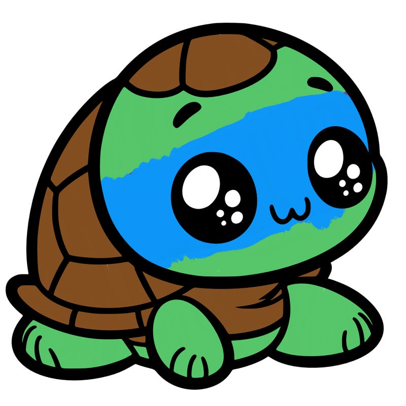cute little animated turtle