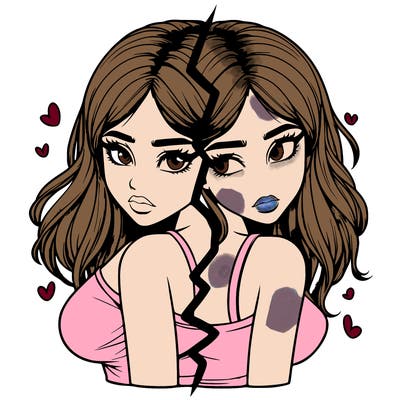 realistic girl split