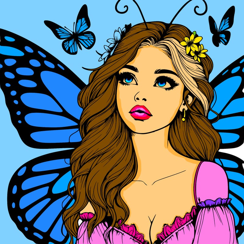 butterfly fairy realistic girl