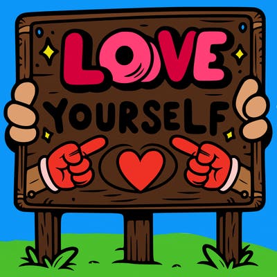 a sign where it is written: love yourself