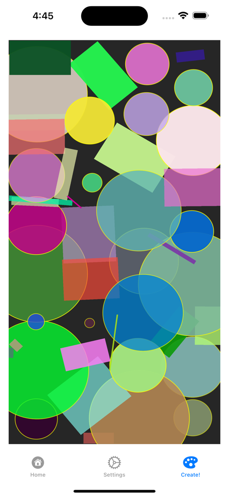 Paint By Splat! - A digital painting composed of colorful geometric shapes on a dark background