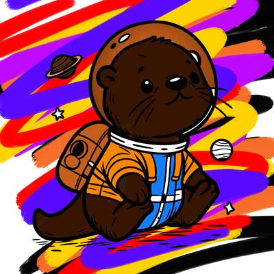 otter in a space suit