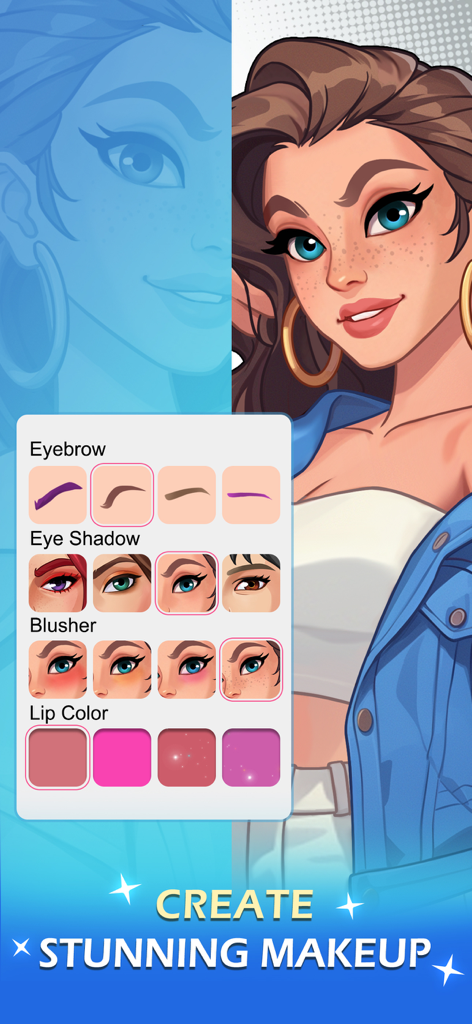 Influencer Story: Rise to Fame - 인플루언서 스토리 명성으로의 비상에서 캐릭터 메이크업 사용자 정의