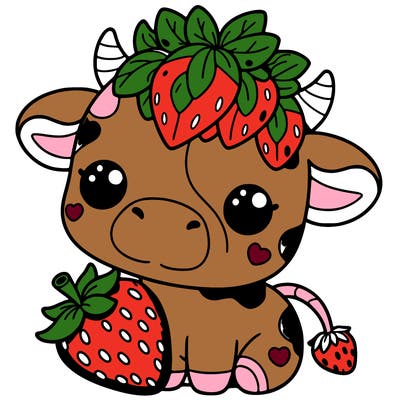 cute strawberry cow