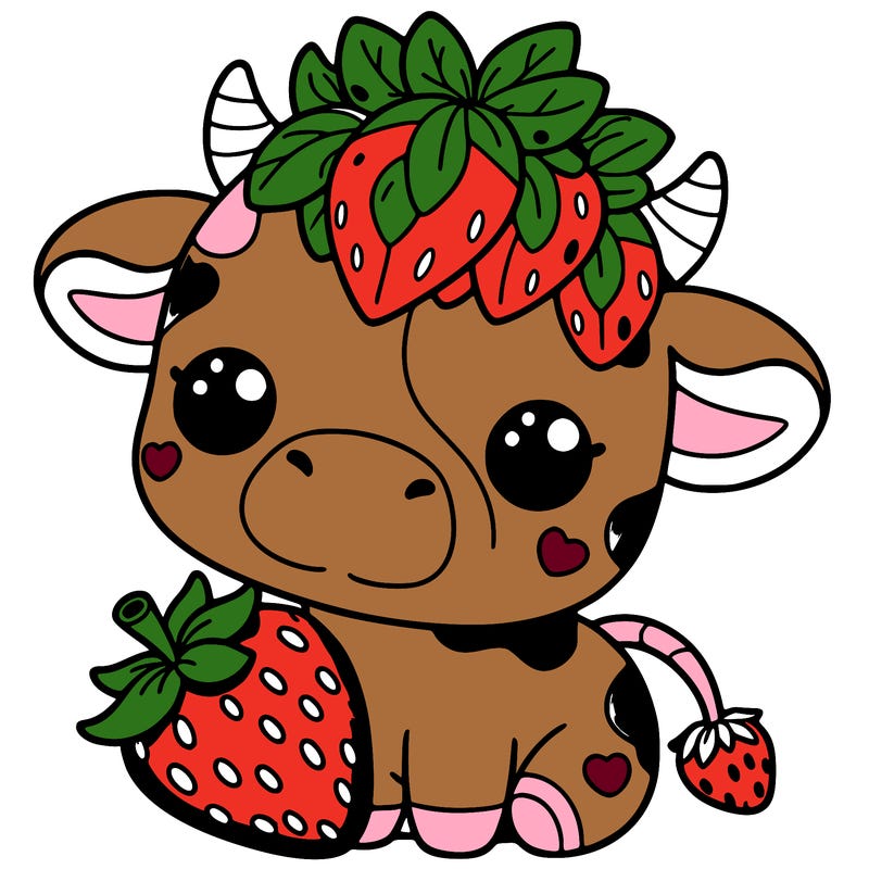 cute strawberry cow