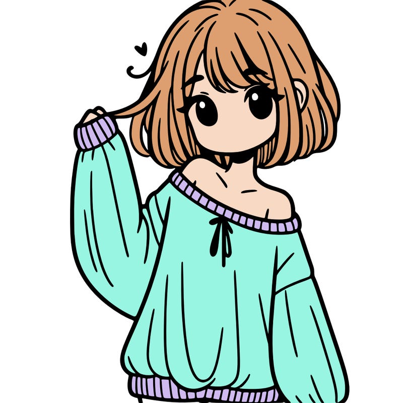 girl in baggy sweater hanging off her shoulder