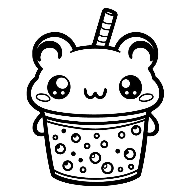 kawaii frog boba