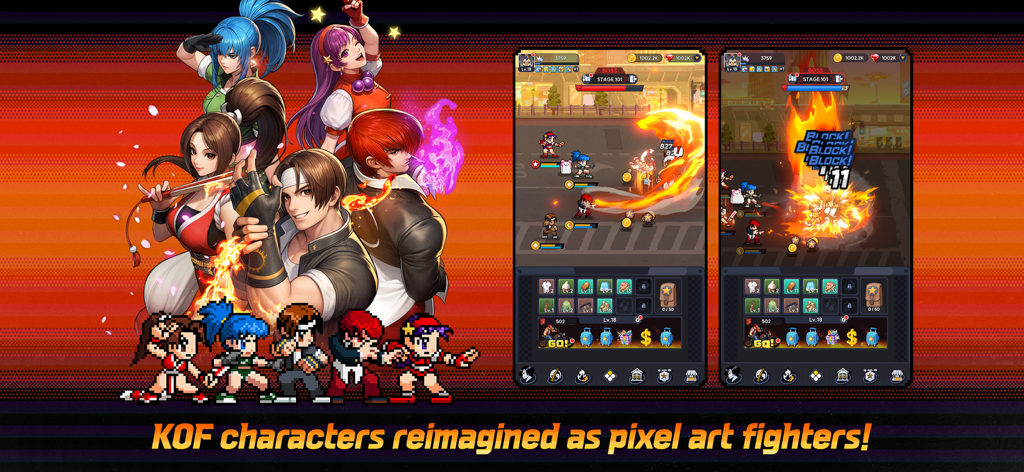 THE KING OF FIGHTERS AFK - Los personajes de The King of Fighters reimaginados como luchadores de pixel art