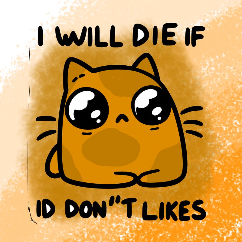 a cat that will die if we don’t get 10 likes