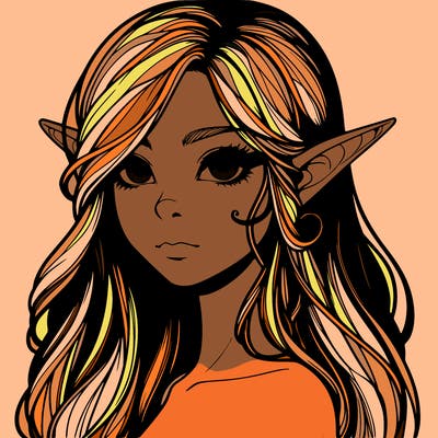 elf girl realistic dark fantasy