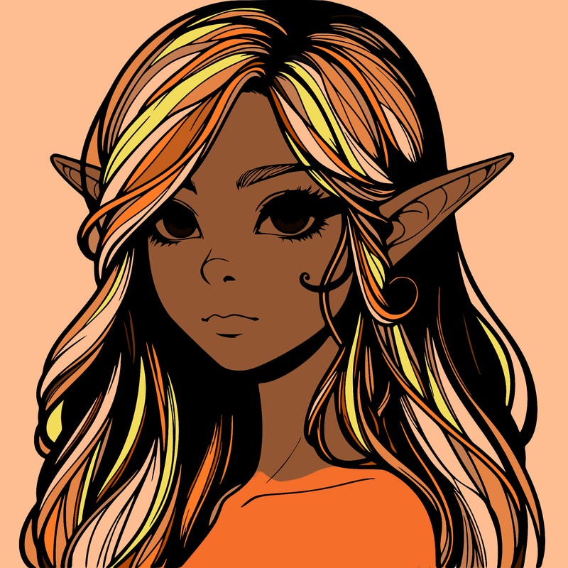 elf girl realistic dark fantasy