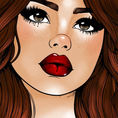 really realistic girl with lips