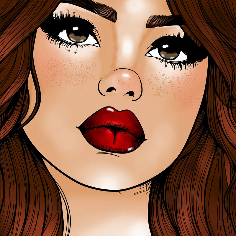 really realistic girl with lips