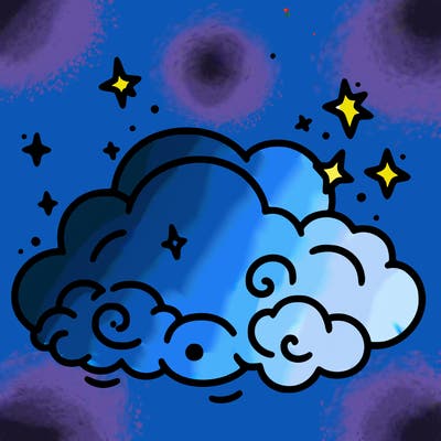 pink starry cloud sky