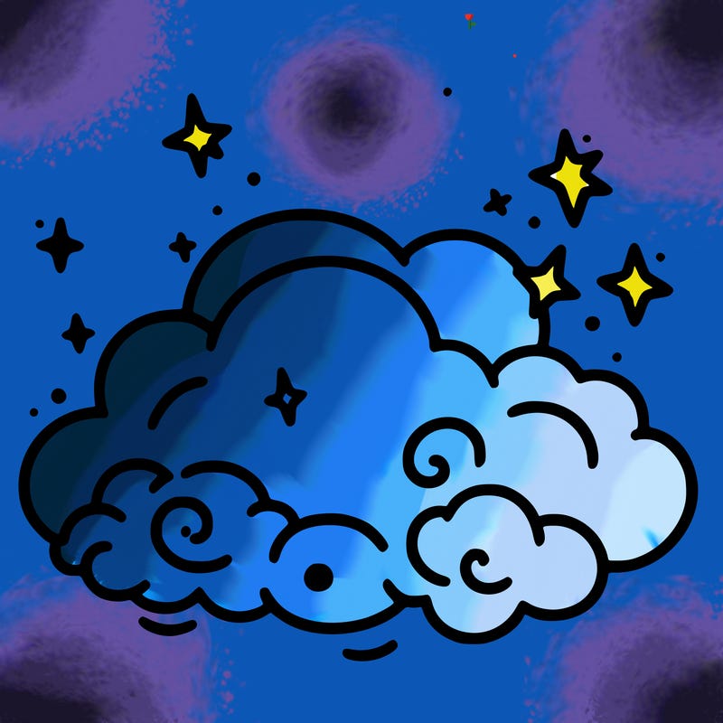 pink starry cloud sky