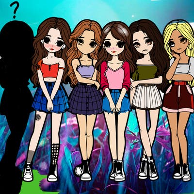 a group of girls realistic
