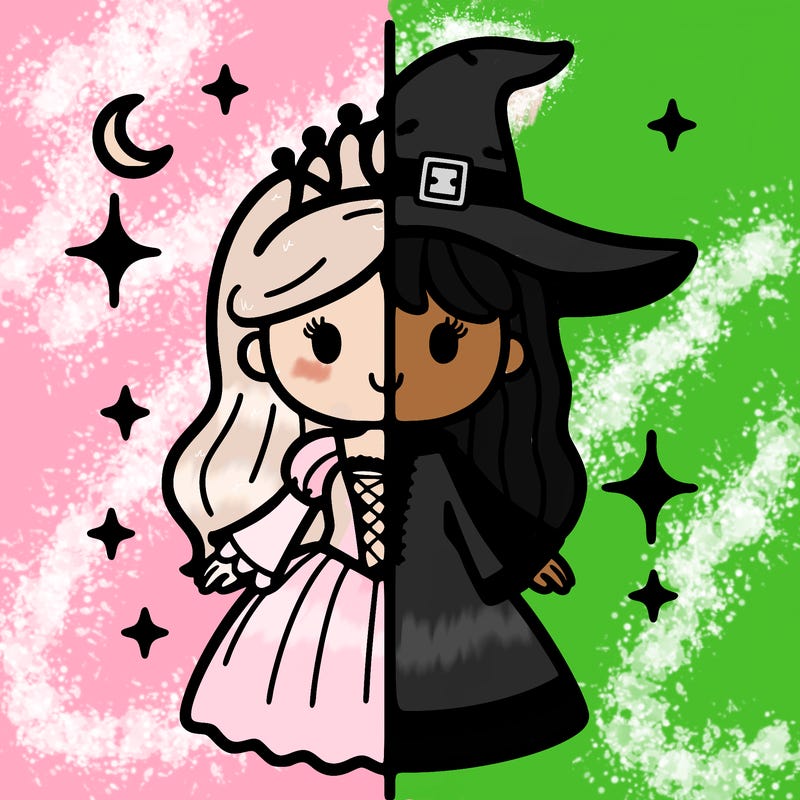 split princess and witch