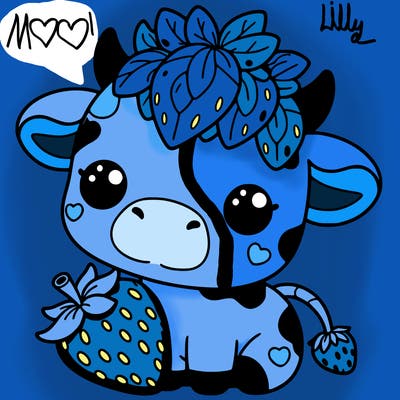 cute strawberry cow