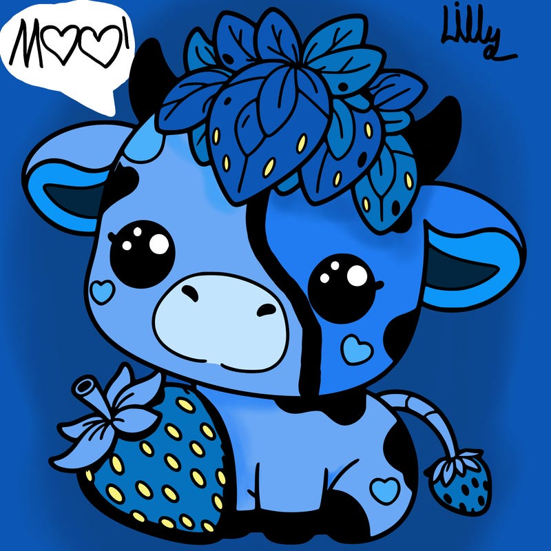 cute strawberry cow
